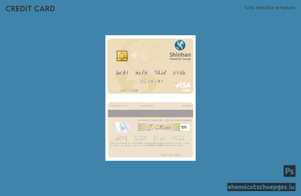 Beispielvorschau der Visa-Debitkarte der Shinhan Financial Group (Südkorea)